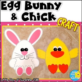 Preview of Easter Bunny and Spring Chick EGG Shaped Crafts