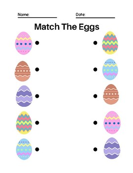 Preview of Easter Spring Egg Pattern Matching Worksheet