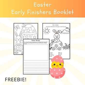 Preview of Easter Spring FREEBIE Primary Monthly NO PREP Early Finishers Booklet Gr 1 & 2
