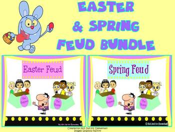 Preview of Easter & Spring Feud Powerpoint Game Bundle: SAVE 15