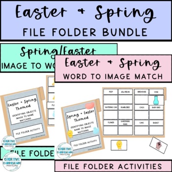 Preview of Easter & Spring File Folder Item Identification Growing Bundle