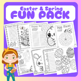 Easter & Spring Fun Pack No Prep 20 Puzzles & Coloring Pages