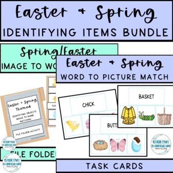 Preview of Easter & Spring  Item Identification Printable Lesson Growing Bundle