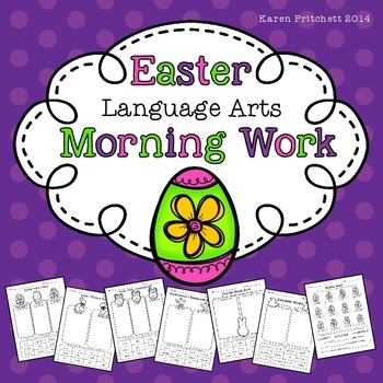 Preview of Easter / Spring Language Arts cut and paste morning work