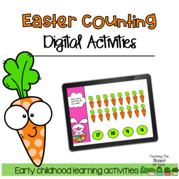 Preview of Easter Spring Math Counting Digital Google Slides™ and Powerpoint Activity
