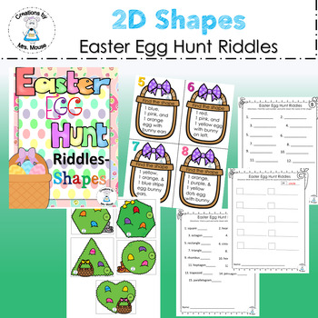 Preview of Easter / Spring Math - Easter Egg Hunt Riddles - Shapes
