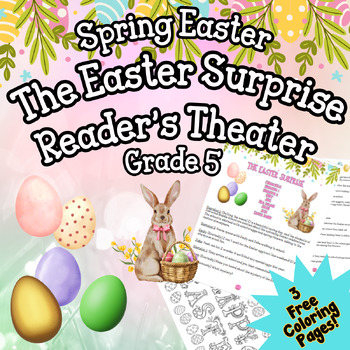 Preview of Easter Spring Reader's Theater Grade 5 Fluency Color Fun March April Bunny ELA