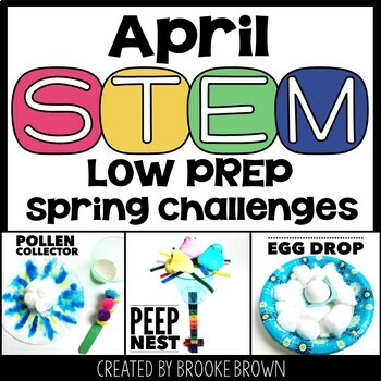 Preview of Easter/Spring STEM Challenges and Activities (April) - Peep Nest,Egg Drop BUNDLE