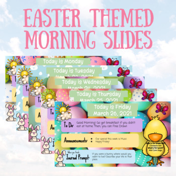 Preview of Easter/Spring Themed Good Morning Slide Set