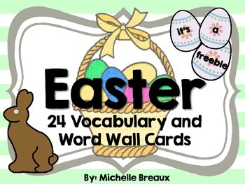 Preview of Easter Spring Vocabulary Word Wall Cards
