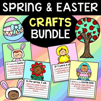 Preview of Easter & Spring Writing Crafts Bundle | No Prep Writing Activites