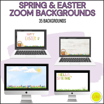 Preview of Easter & Spring Zoom Background, Virtual Background, Distance Learning