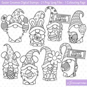 Preview of Easter Stamps / Easter Clip Art / Easter Colouring Page / Easter Black & White