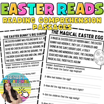 Preview of Easter Stories With Comprehesion Questions Easter Reading Comprehension Passages