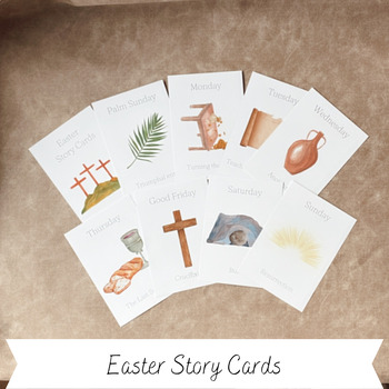 Preview of Easter Story Cards, Easter Christian Flash Cards