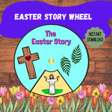 Easter Story Craft Coloring Wheel | Sunday School Bible Cr