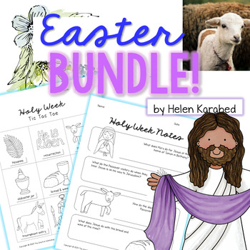 Preview of Easter Story - Holy Week Bible Activities BUNDLE