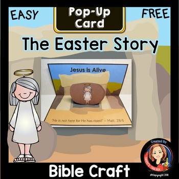 Preview of Easter Story Pop Up Card Activity Freebie