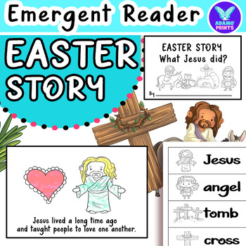 Preview of EASTER STORY What Jesus did - Emergent Reader Kindergarten Reader Mini Book