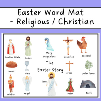 Easter Story word mat - Christian / Religious Vocabulary by Worldwide Ed