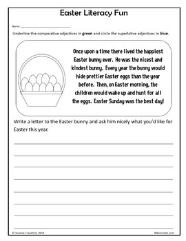 Easter NO PREP Printables - Fourth Grade Common Core Distance Learning