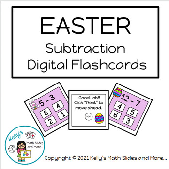 Preview of Easter Subtraction Digital Flashcard Game