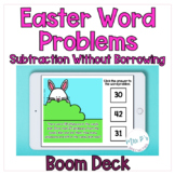 Easter Subtraction Word Problems Boom Deck - No Regrouping