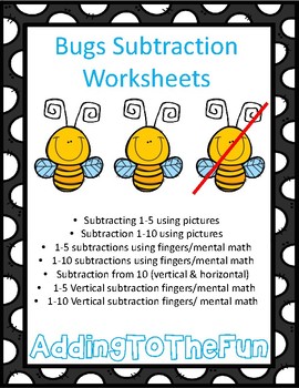 Preview of Bugs Subtraction Worksheets