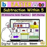Easter Subtraction within 5 Easter Eggs Five Frame BOOM Ca
