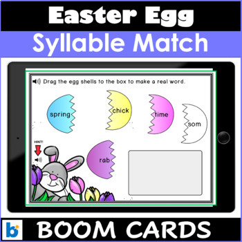 Preview of Easter Syllable Matching and Word Building Boom Cards