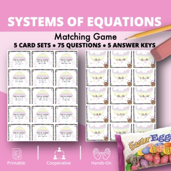 Preview of Easter: Systems of Equations Matching Game