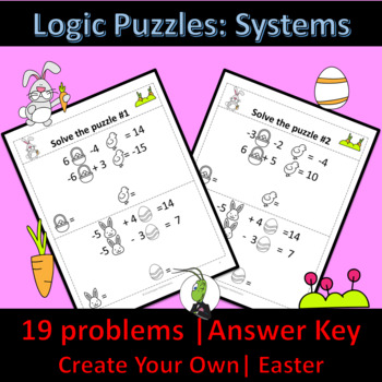 Preview of Easter Systems of Equations | Number Sense Logic Puzzles | Algebra 1