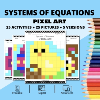 Preview of Easter: Systems of Equations Pixel Art Activity