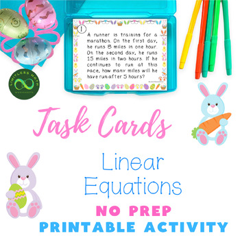 Preview of Easter Task Cards - Linear Equations Word Problems