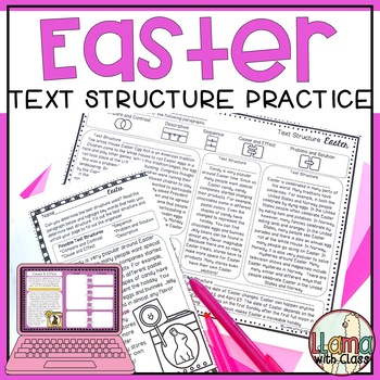 Preview of Easter Text Structure Reading Comprehension Passages and Graphic Organizers 4th 