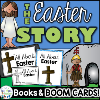 Preview of The Easter Story Boom Cards™, Emergent Reader, & Colorful Class Book