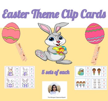 Preview of Easter Theme Clip Cards