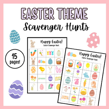 Preview of Easter Theme Printable Scavenger Hunt Activity Package