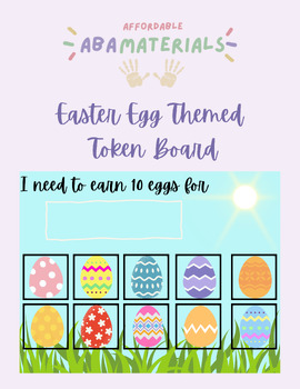 Preview of Easter Themed 10 Pc. Token Board, Printable Token Economy "Im working for" Board