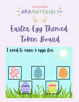 Preview of Easter Themed 5 Pc. Token Board, Printable Token Economy "Im working for" Board