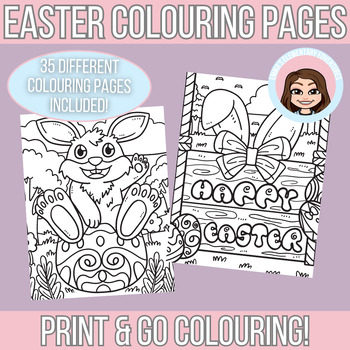 Preview of Easter Themed Colouring Pages | Mindfulness, Fast Finisher Activity for Spring