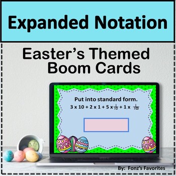 Preview of Easter Themed Expanded Notation Boom Cards - Digital Activity