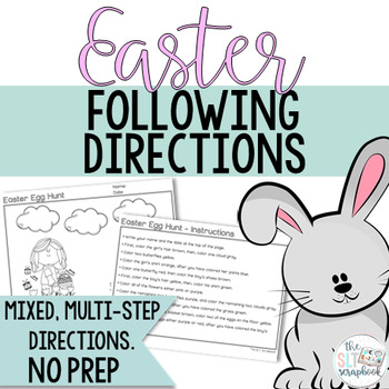 Preview of Easter Following Directions Coloring Pack- Mixed directions for Speech Therapy