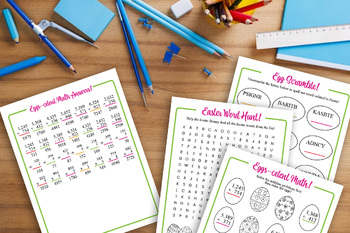 Preview of Easter Themed Fourth Grade Assignment Pack Printable