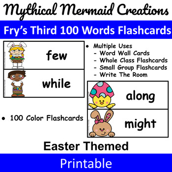 Preview of Easter Themed - Fry's Third 100 Words Flashcards / Wall Cards