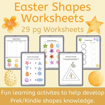 Preview of Shapes Morning Work for Easter in Preschool and Kindergarten