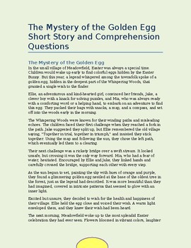 Preview of Easter Story, ELA Lesson Plan, Questions, and Answer Key