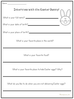 Easter Themed Writing Worksheets By Bean Bag Teacher Tpt