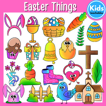 Preview of Easter Things Elements Clipart