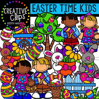 Preview of Easter Time Kids {Creative Clips Digital Clipart}